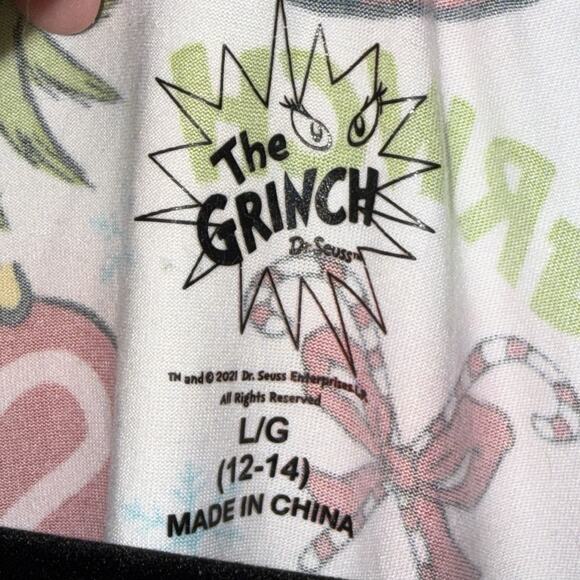 Dr Suess The Grinch Women’s Christmas Holiday Pajamas Size Large 12-14 - Picture 4 of 4